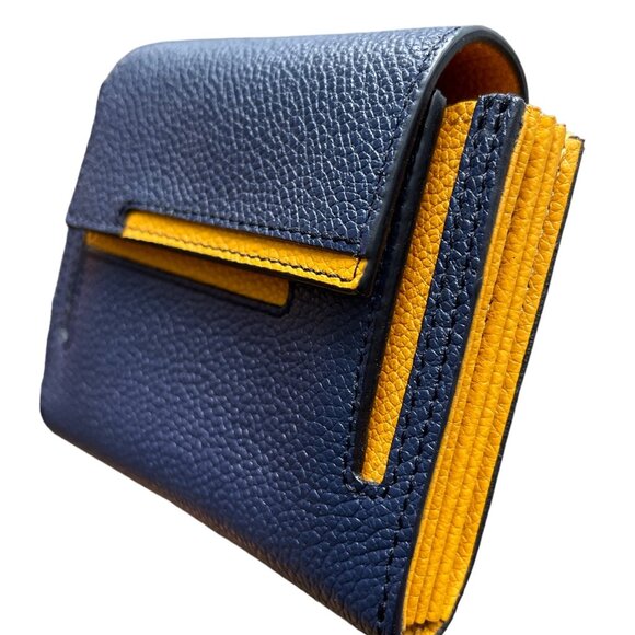 Tod's Pebbled Leather Accordian Card Wallet, Blue & Orange, XAWSELF6300WEP4Q46 - Picture 1 of 11